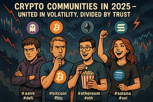 
All Together: “Crypto Communities in 2025—United in Volatility, Divided by Trust”
Each crowd marches to its own beat—some cheer, some worry, all watch the markets